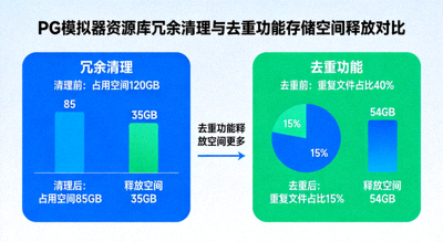 PG模拟器资源库冗余清理与去重功能存储空间释放对比